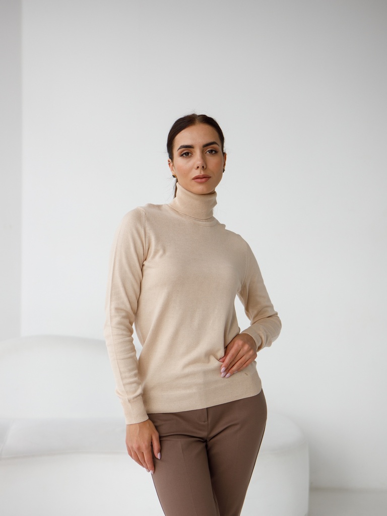 Bluză tricotată din bumbac în culoare uni