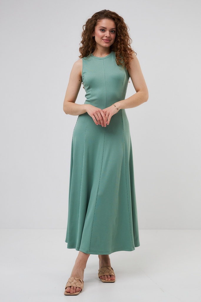 Сукня з декоративними швами із рубчика