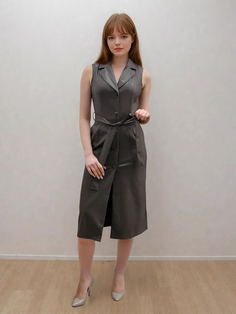 Сукня на запах з екошкіри