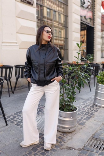 Куртка бомбер з екошкіри