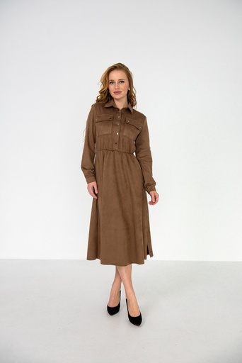 Suede dress with snap buttons 