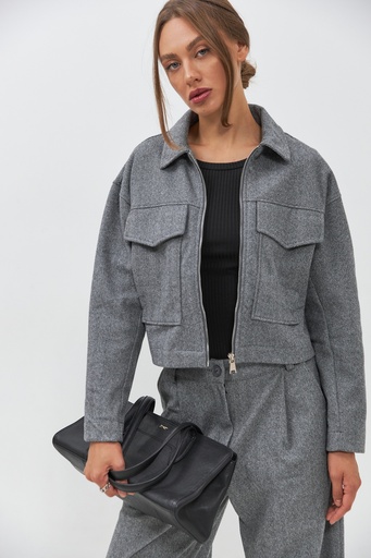 Cămașă „GLORIA-2” cropped costum casual