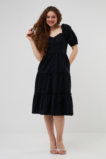 Сукня триярусна з гудзиками короткий рукав