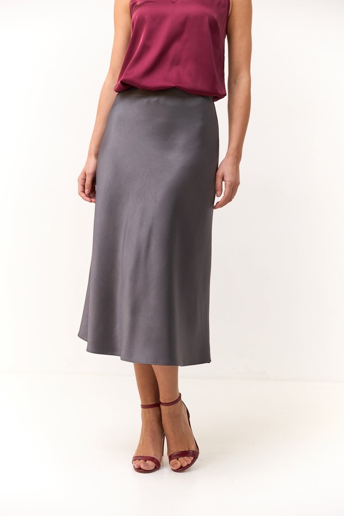 Silk-satin skirt