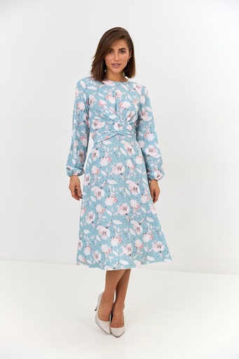 Rochie cu răsucire și mâneci lungi