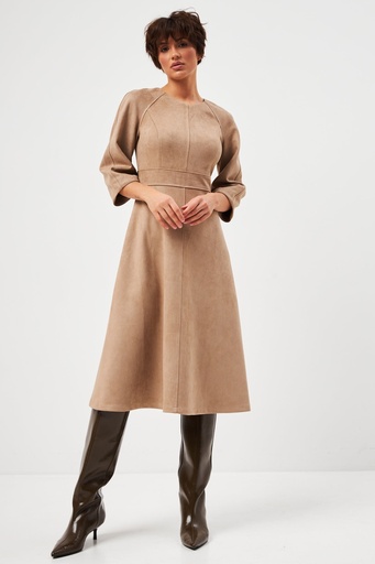 Rochie din piele întoarsă