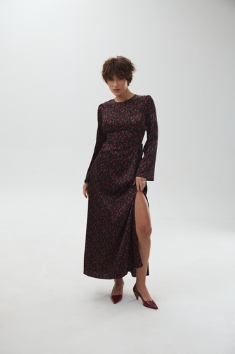 Dress with corset imitation